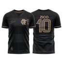 Camisa Flamengo Zico 1981 Preto e Ouro Retrô Masculina - Zico